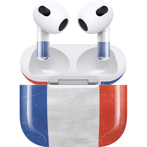 French Flag Distressed Apple AirPods (3rd Gen 2021) Skin